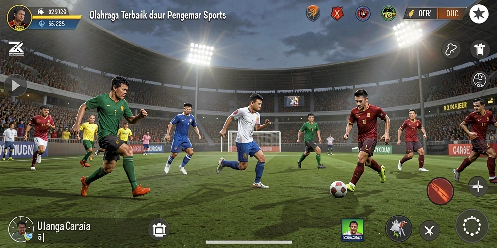 Tampilan gameplay seru dalam 5ZK dengan aksi olahraga yang mendebarkan.