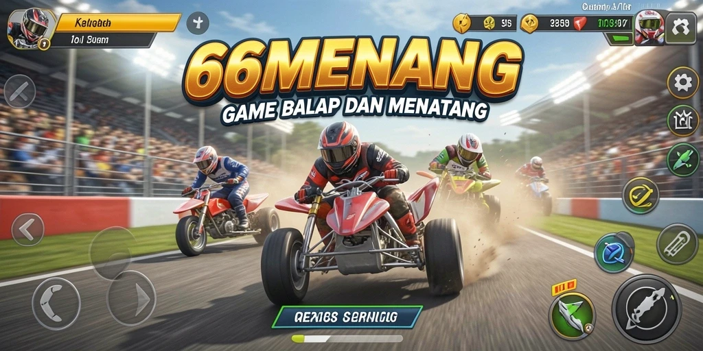 Tampilan gameplay balapan seru di 66MENANG.