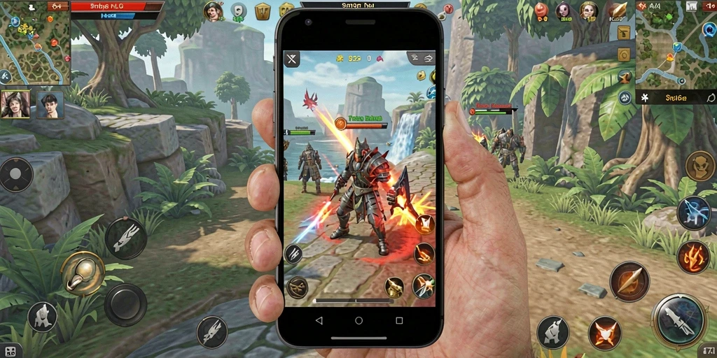 Screenshot utama API77 menampilkan gameplay SLG yang imersif.