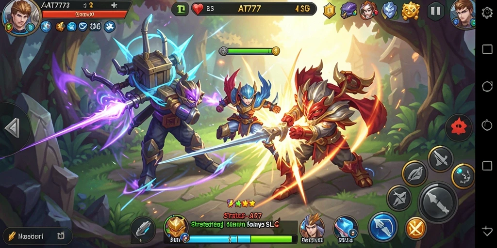 Tampilan gameplay AT777 dengan strategi yang dinamis dan pertarungan yang seru.