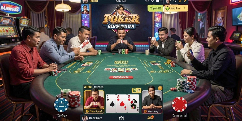 Tampilan gameplay <strong>ATM138</strong> poker yang menarik dan mengasyikkan.