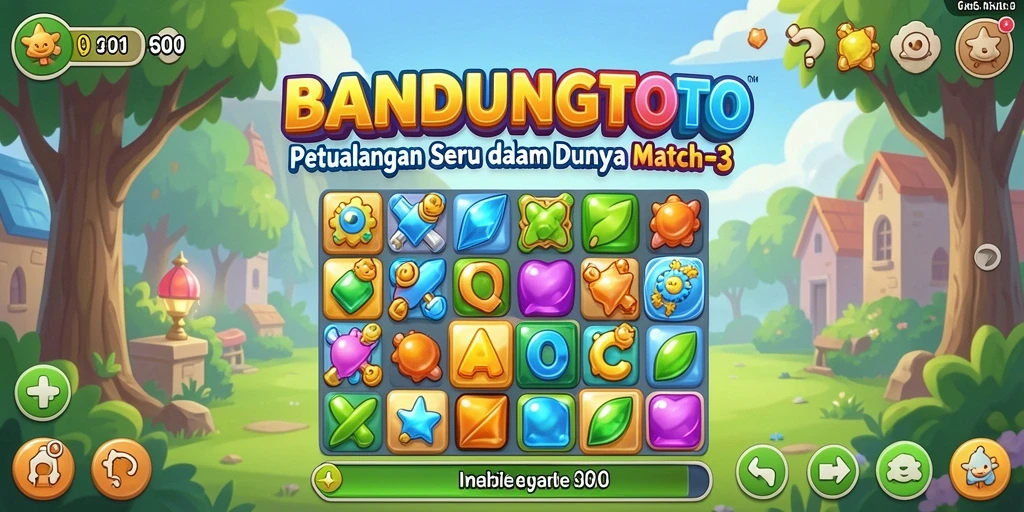 Screenshot gameplay BANDUNGTOTO yang memukau dengan tantangan Match-3.