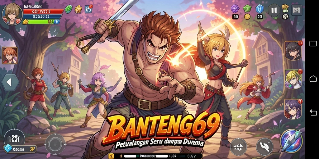 Screenshot BANTENG69 menampilkan aksi pertarungan anime yang mendebarkan.