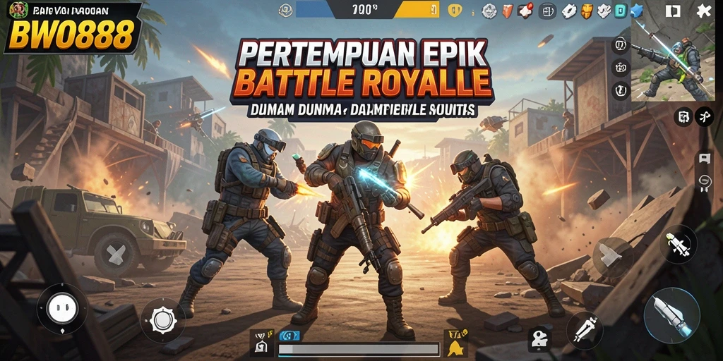 Gameplay seru dari BWO888 di medan tempur Battle Royale.