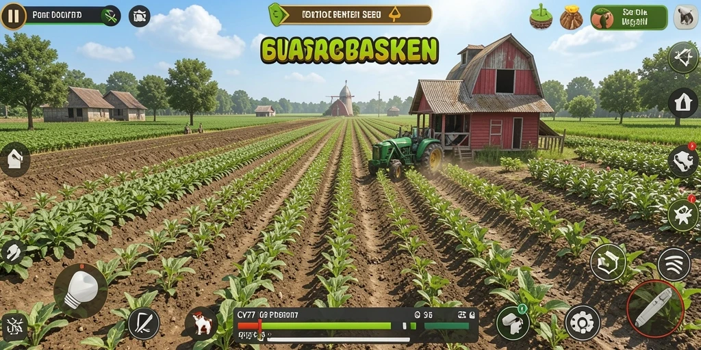 Tampilan gameplay CV777 yang menarik menampilkan aksi bertani yang seru.