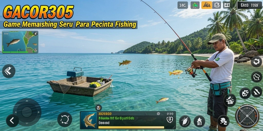 Screenshot GACOR305 menampilkan aksi memancing yang seru dan menantang.
