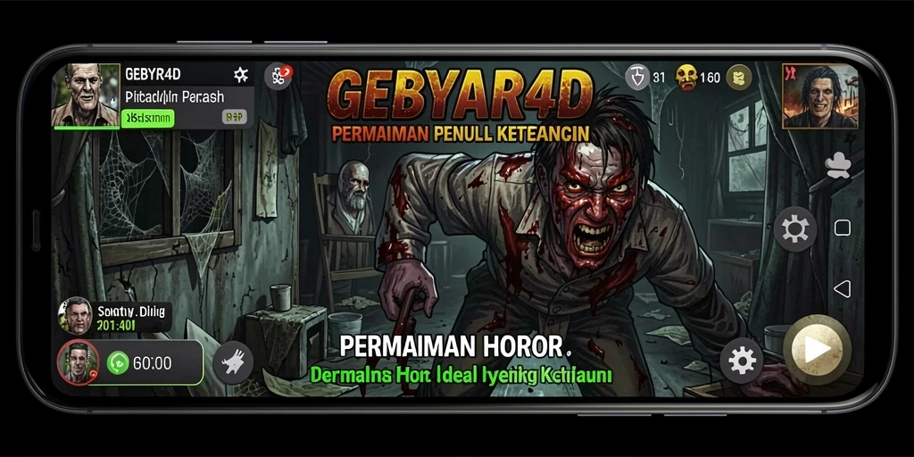 Tampilan gameplay GEBYAR4D yang mencekam dan menegangkan.