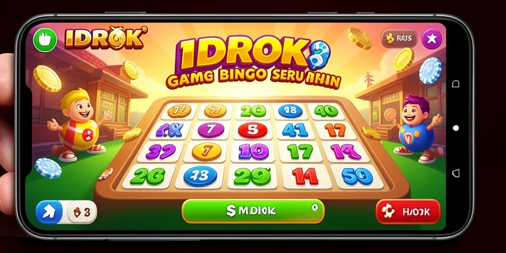 Tampilan gameplay seru dari IDROK dengan kartu Bingo yang menarik.