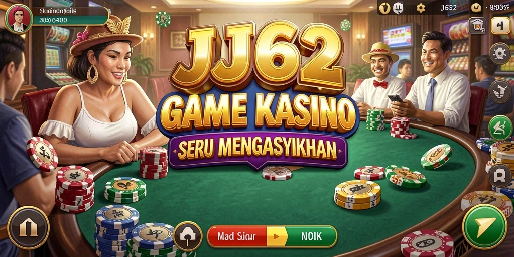 Tampilan gameplay kasino yang seru dan penuh warna di JJ62.