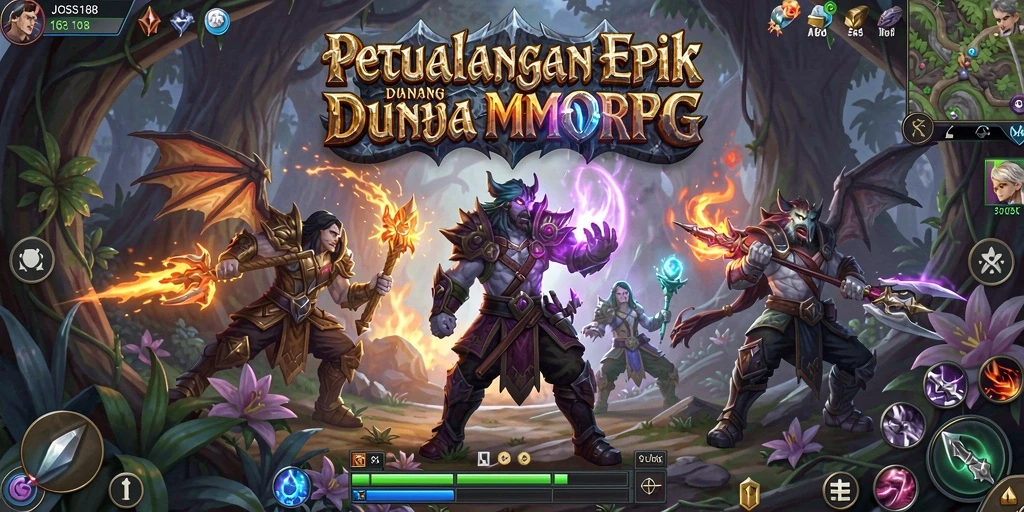 Screenshot JOSS188 menampilkan aksi pertarungan seru di dunia MMORPG.