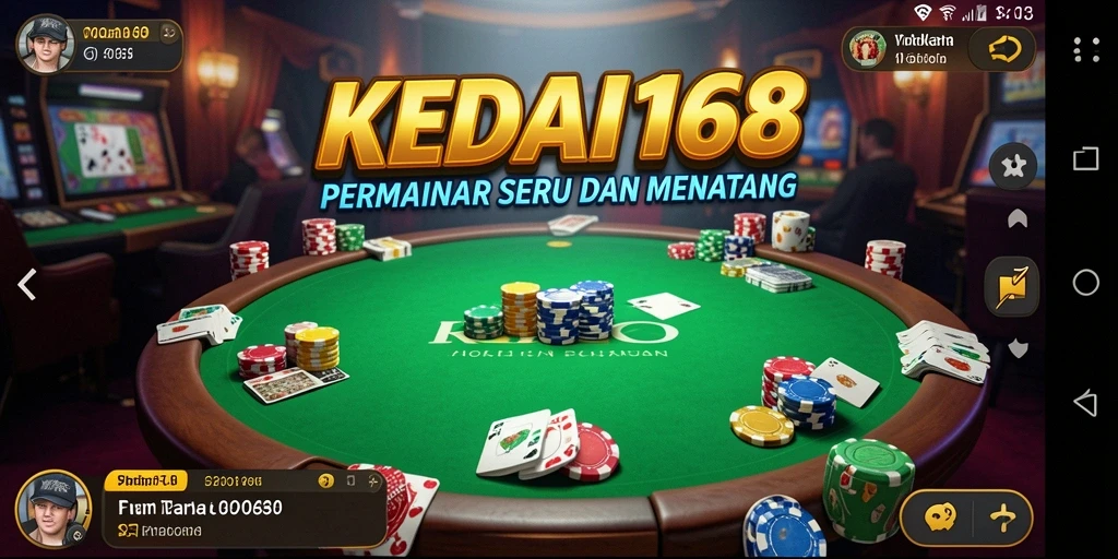 Tampilan gameplay Poker yang mendebarkan di KEDAI168.