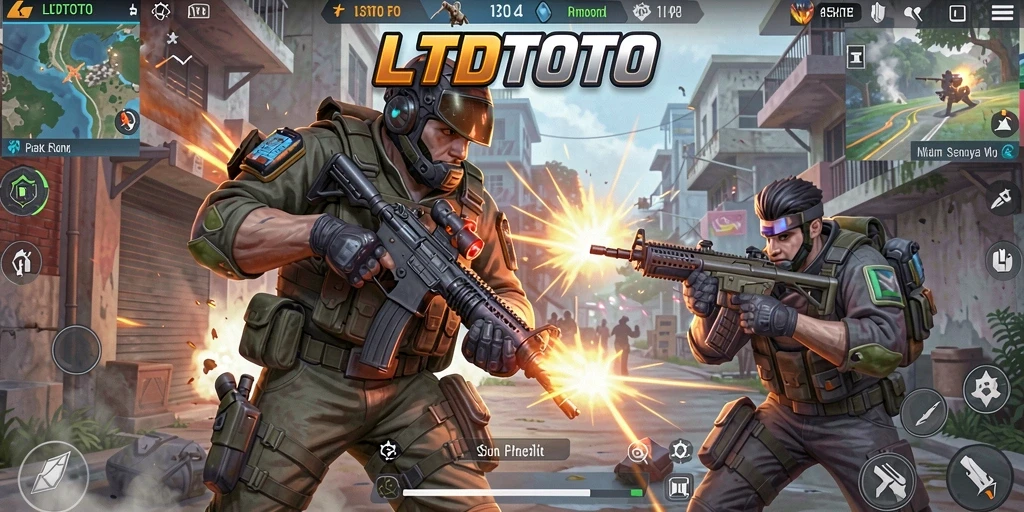 Screenshot gameplay LTDTOTO menampilkan pertempuran intens dengan grafis luar biasa.