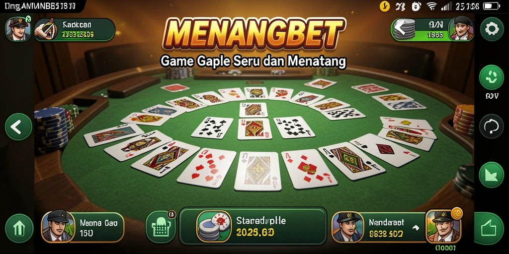 Tangkapan layar MENANGBET menunjukkan gameplay Gaple yang mengasyikkan.
