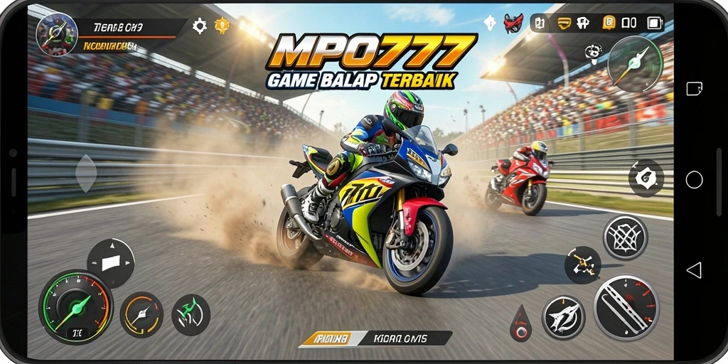 Gameplay menarik dalam balap motor yang mendebarkan.