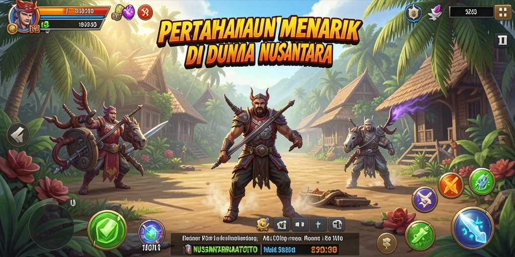Gameplay NUSANTARATOTO yang seru di arena Tower Defense.