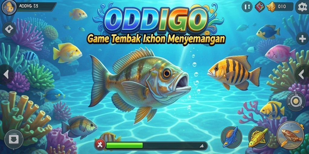 Screenshot ODDIGO menampilkan momen seru dalam menangkap ikan.