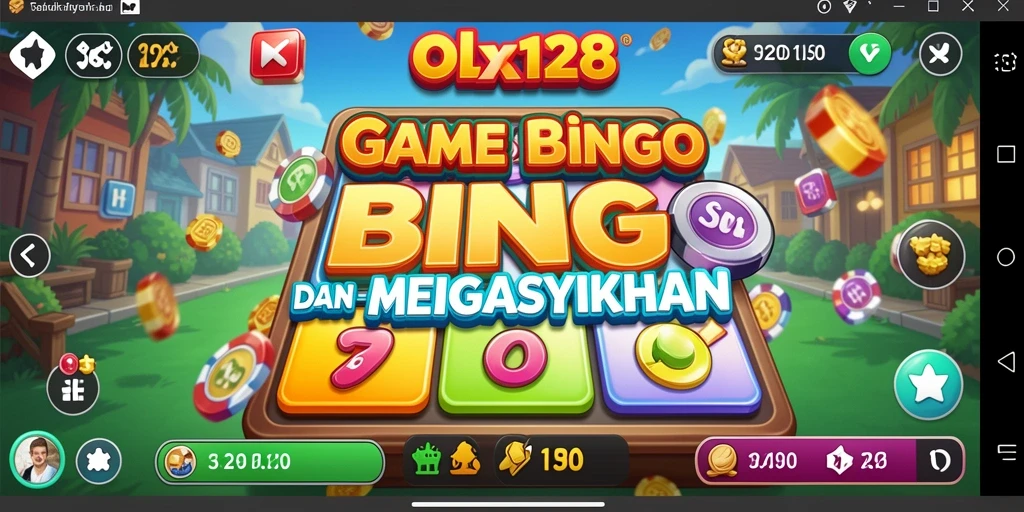 Screenshot OLX128 menampilkan antarmuka permainan Bingo yang menarik.