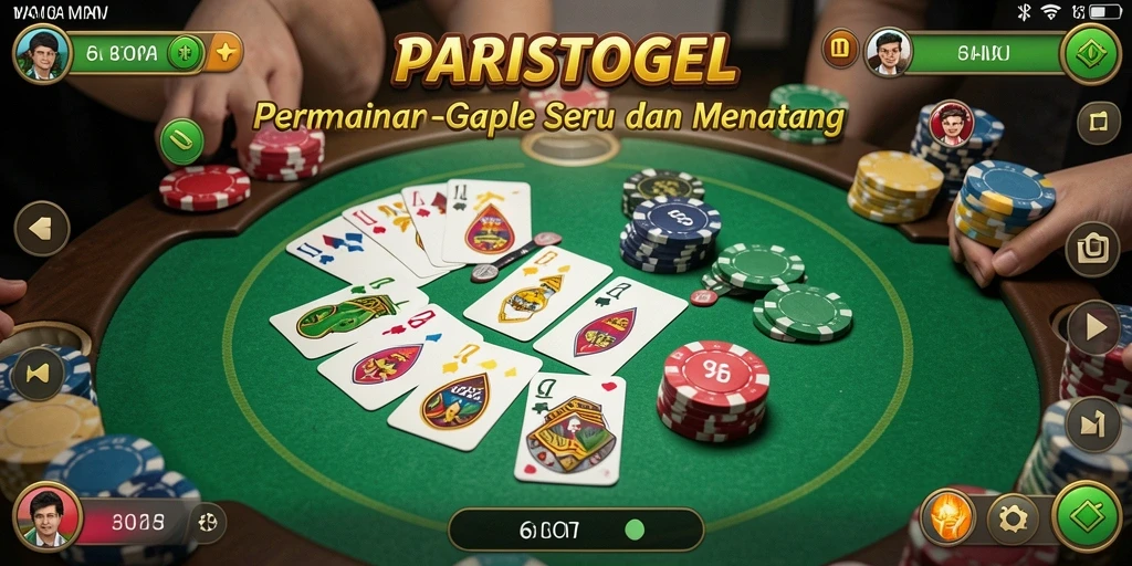 Gameplay seru Gaple di PARISTOGEL dengan tampilan menarik.