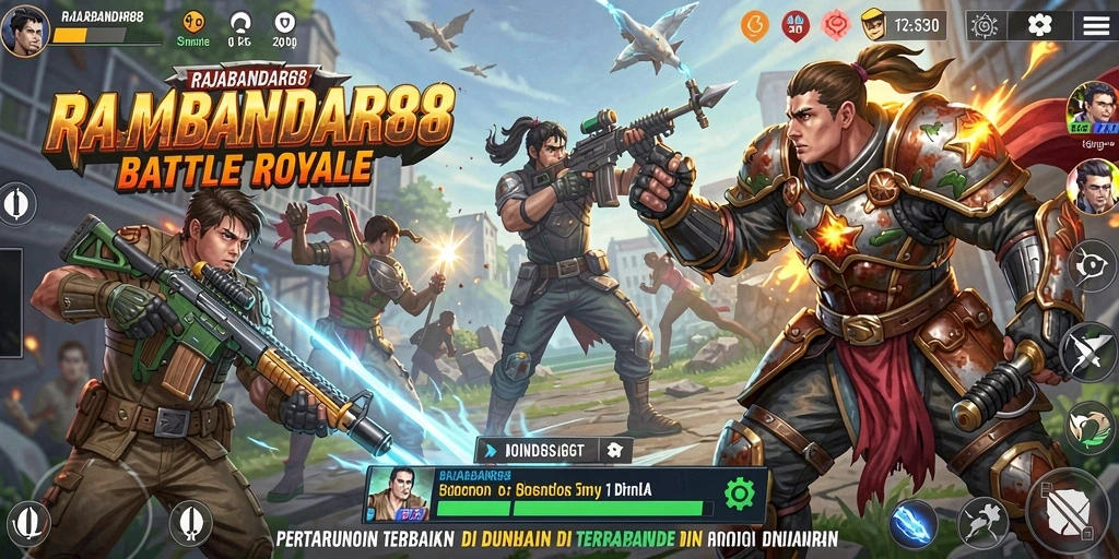Screenshot gameplay RAJABANDAR88 menampilkan aksi pertempuran yang mendebarkan.
