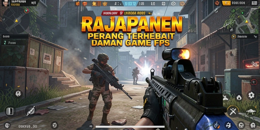 Tampilan mendebarkan gameplay RAJAPANEN dalam aksi FPS.