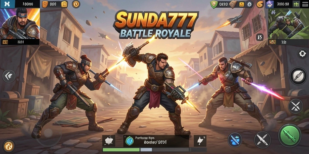 Gameplay SUNDA777: Pertarungan seru dalam pertempuran Battle Royale.
