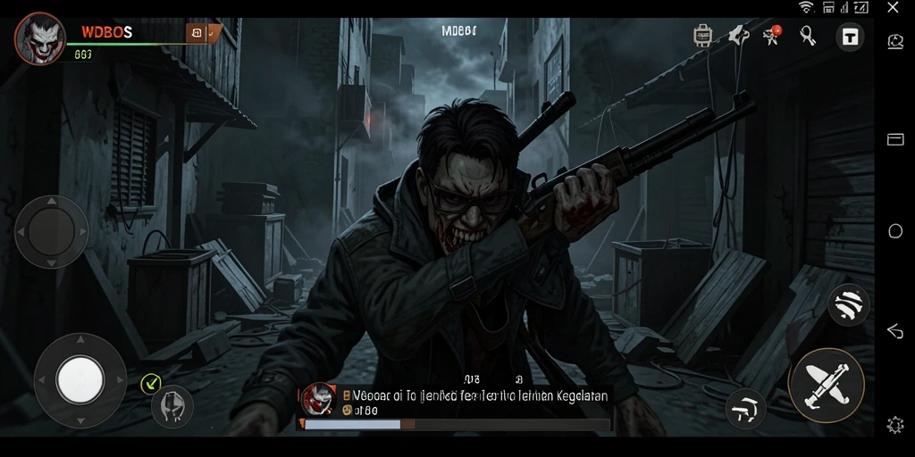 Screenshot utama WDBOS menampilkan suasana gameplay Horror yang mencekam.