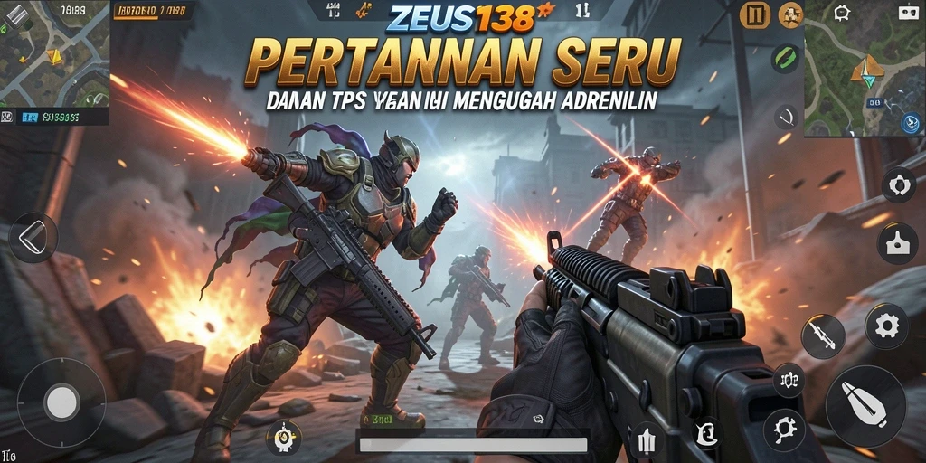 Screenshot ZEUS138 menampilkan aksi seru dalam pertempuran TPS.
